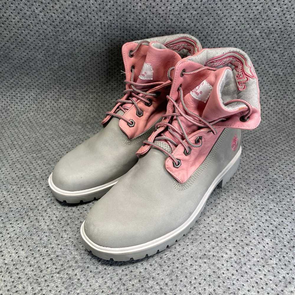 Timberland Pink Grey Suede Boots Size 8.5 Women’s - image 2