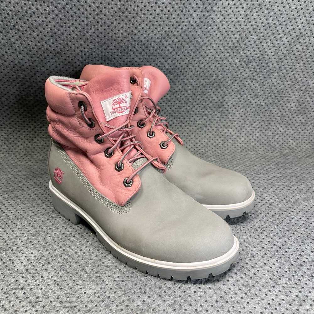 Timberland Pink Grey Suede Boots Size 8.5 Women’s - image 4