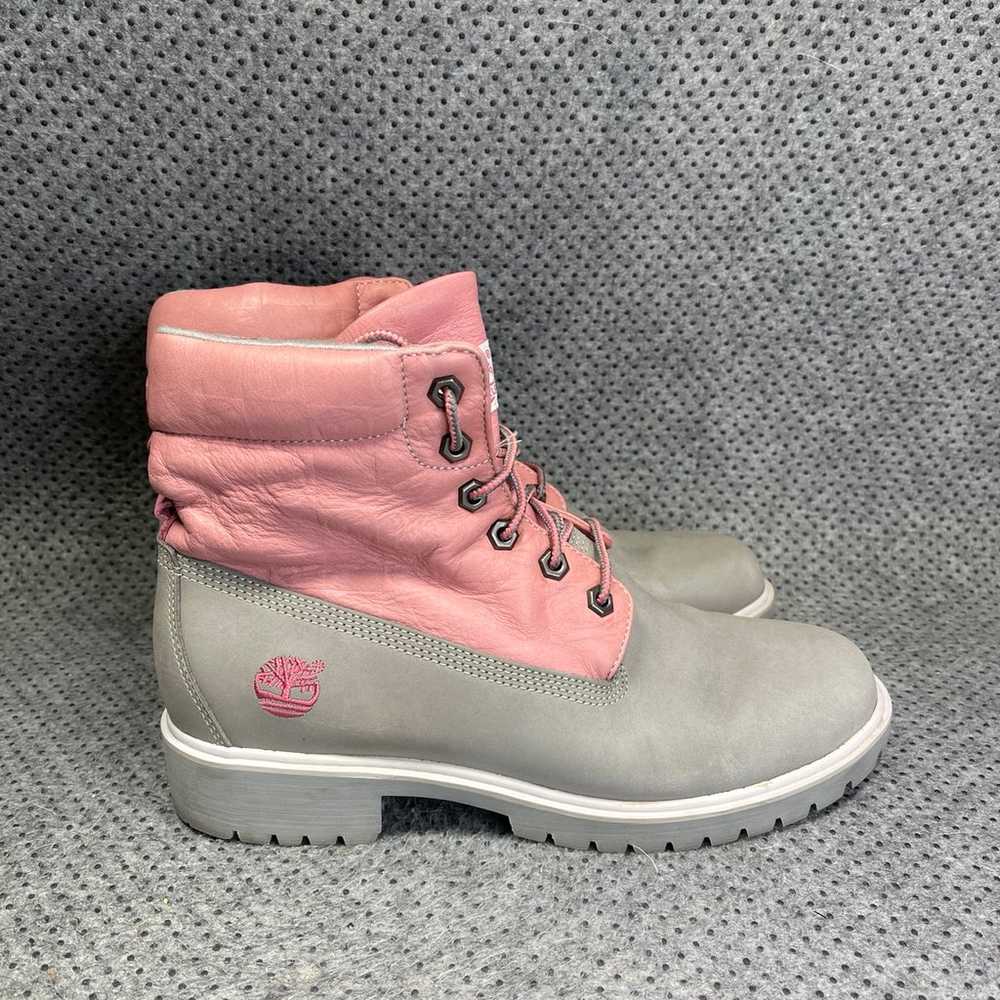 Timberland Pink Grey Suede Boots Size 8.5 Women’s - image 5