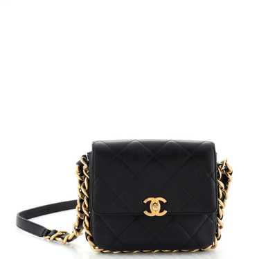 CHANEL Side Note Flap Bag Quilted Lambskin Mini - image 1