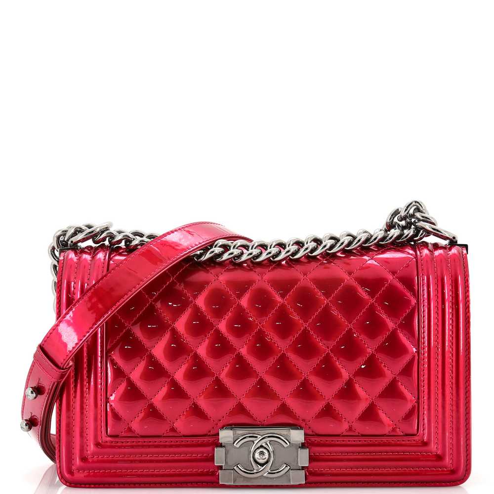 CHANEL Boy Flap Bag Quilted Patent Old Medium - image 1