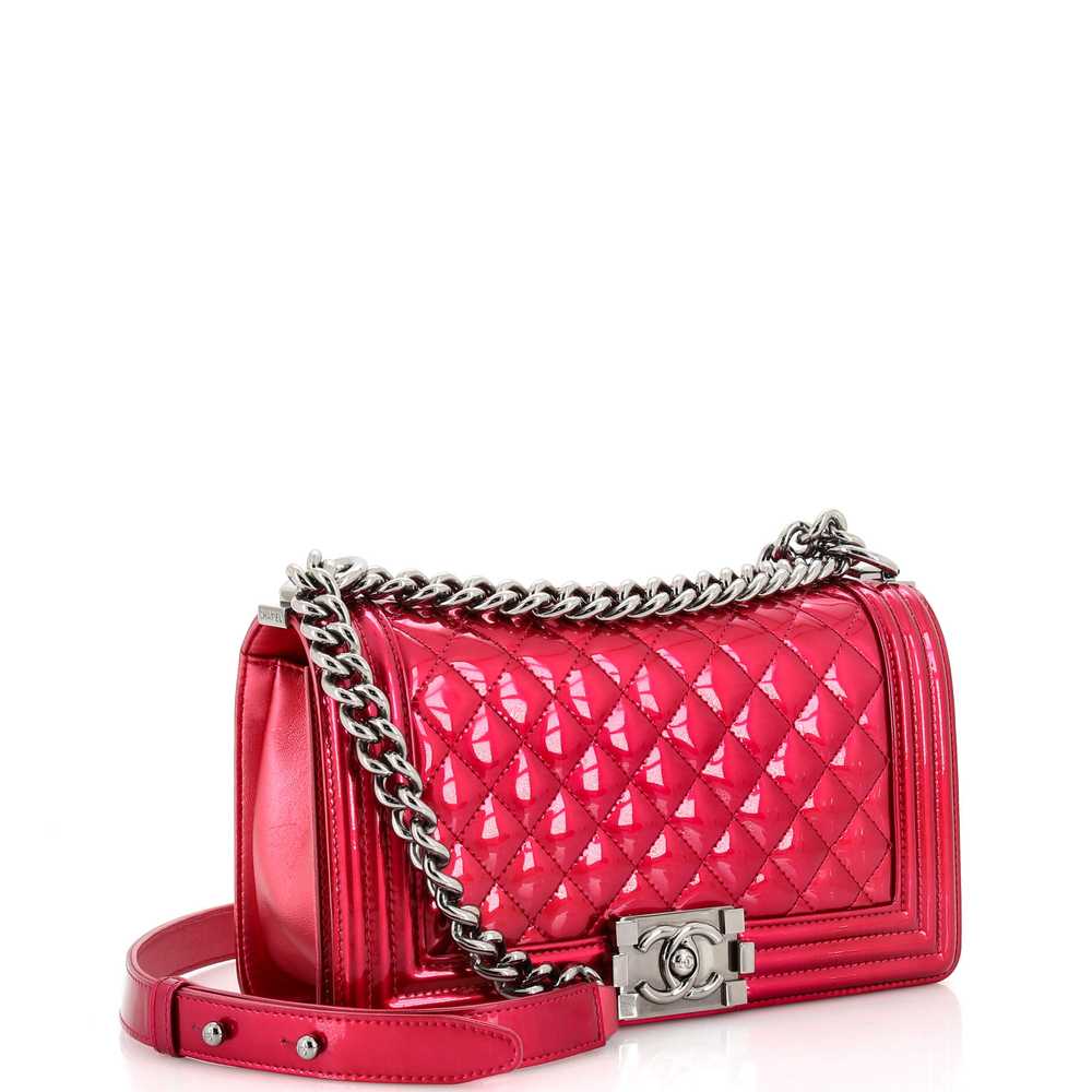 CHANEL Boy Flap Bag Quilted Patent Old Medium - image 2