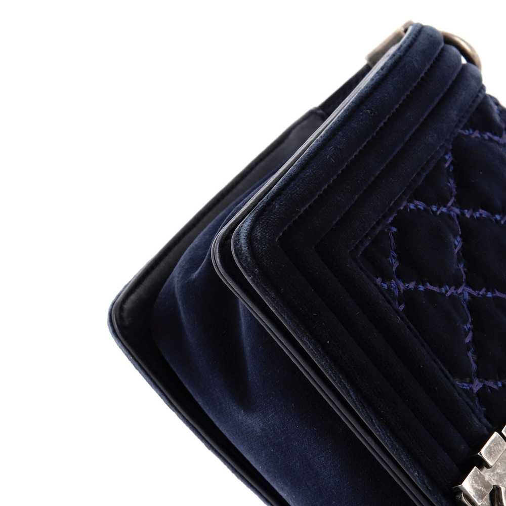 CHANEL Boy Flap Bag Stitched Quilted Velvet Old M… - image 7
