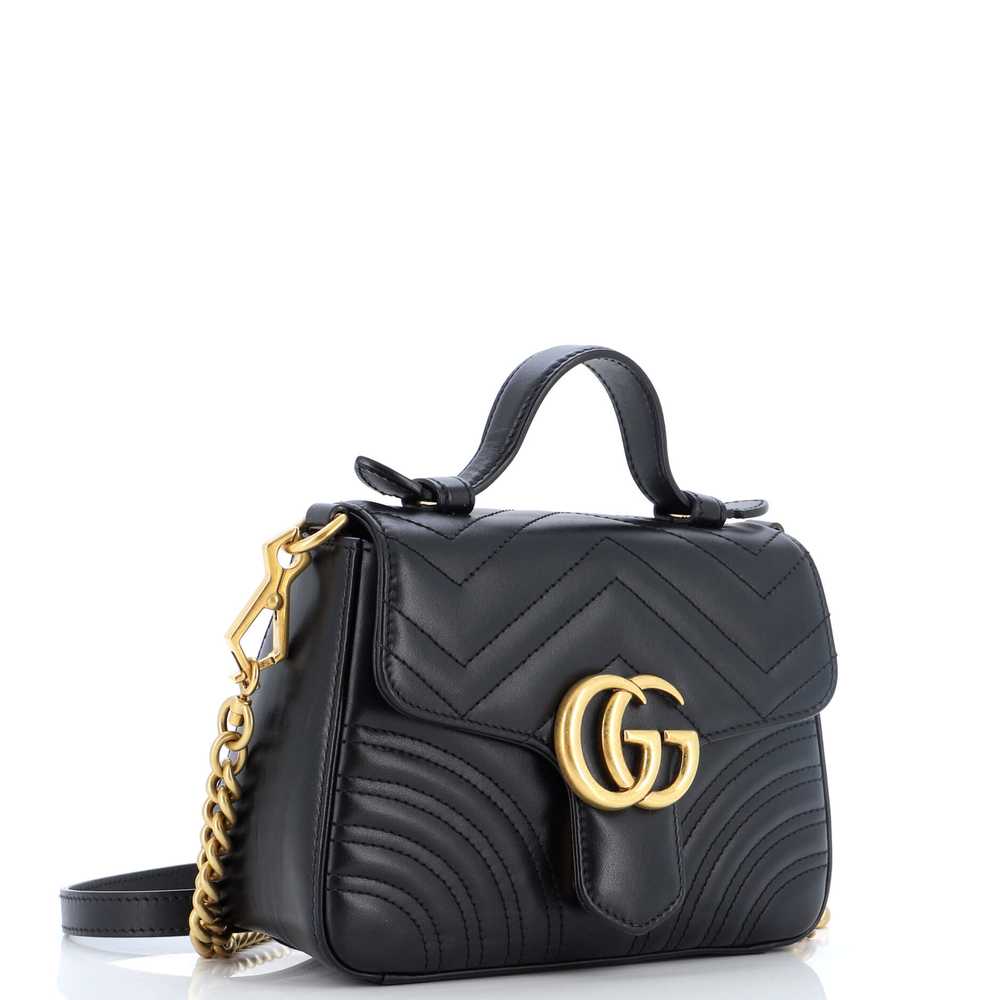 GUCCI GG Marmont Top Handle Flap Bag Matelasse Le… - image 2