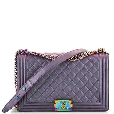 CHANEL Boy Flap Bag Quilted Iridescent Goatskin N… - image 1