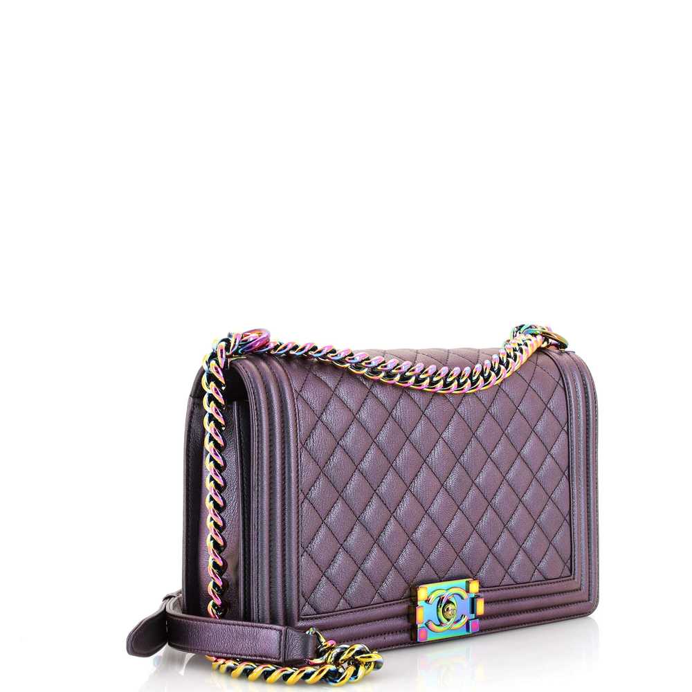 CHANEL Boy Flap Bag Quilted Iridescent Goatskin N… - image 2
