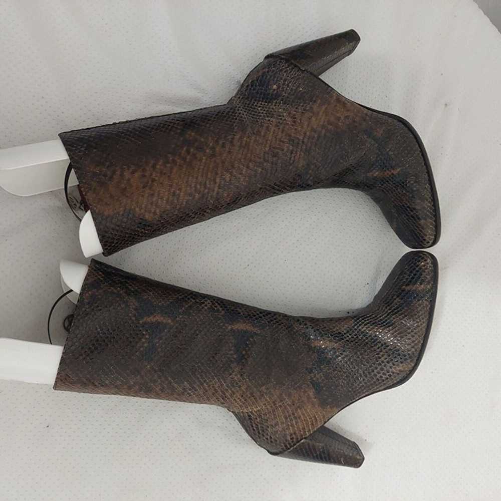 Donald J Pliner Brown Leather Snake Print Heeled … - image 6