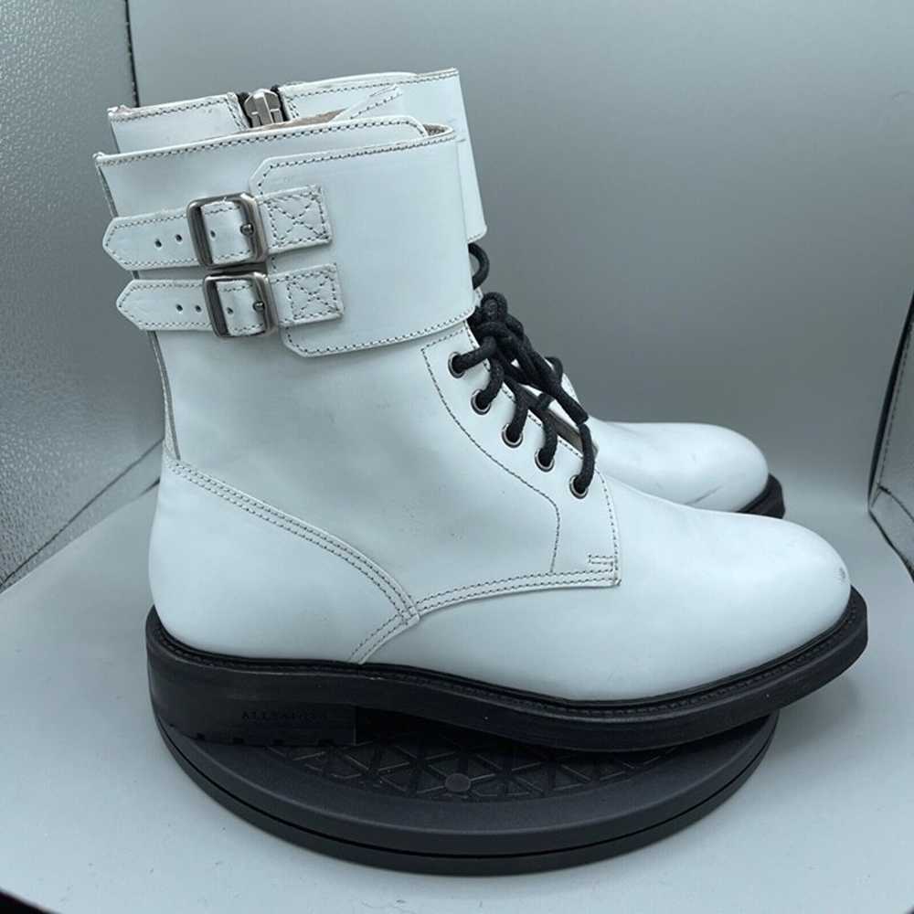 ALLSAINTS Brigade White Leather Combat Boots Size… - image 4
