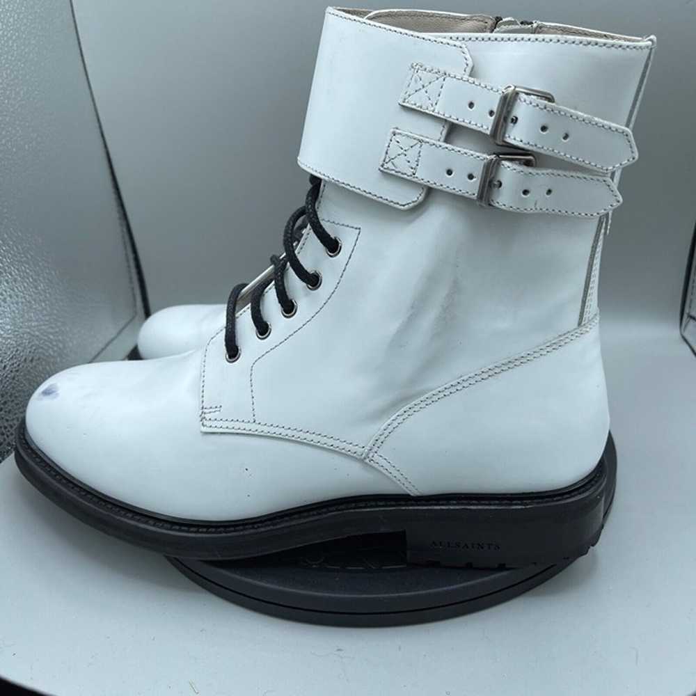 ALLSAINTS Brigade White Leather Combat Boots Size… - image 6