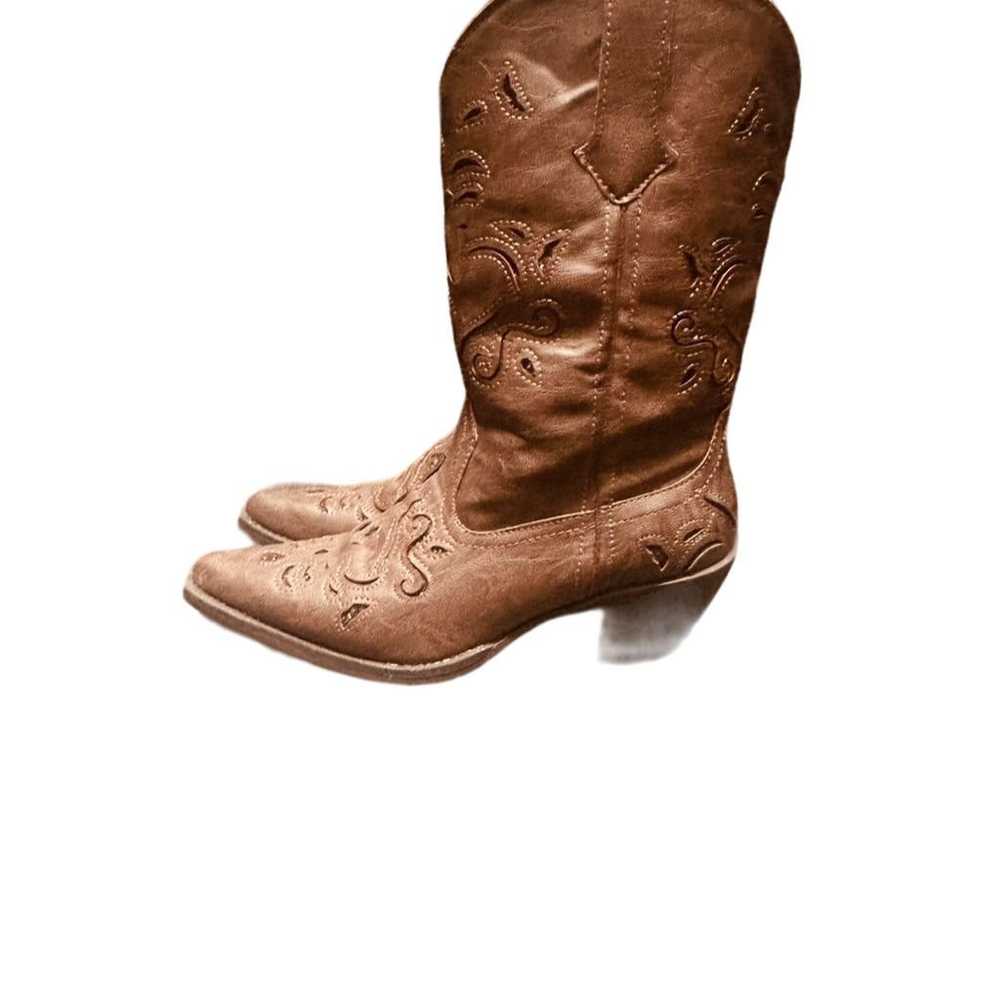 Roper Women's Brown Western Boots Riley Flowers R… - image 1