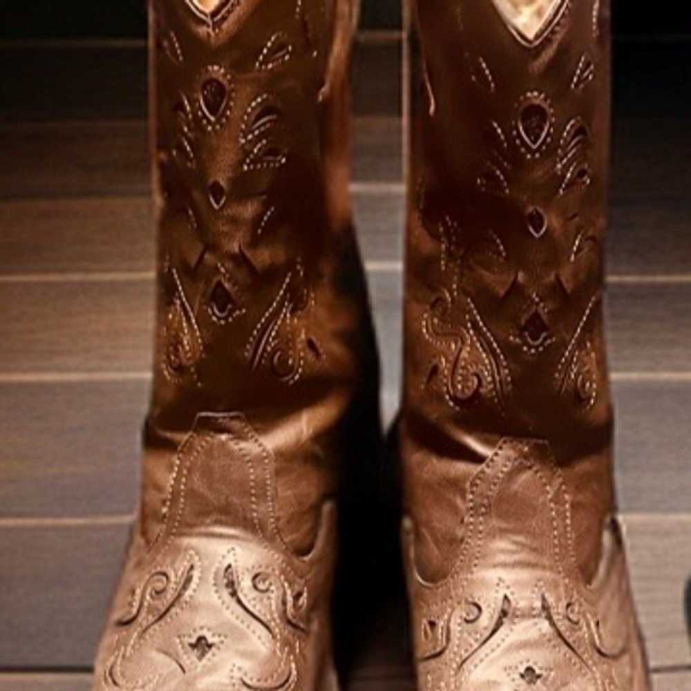 Roper Women's Brown Western Boots Riley Flowers R… - image 5
