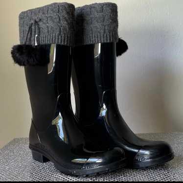UGG Shaye Rain Tall Boots Waterproof Gloss Black … - image 1