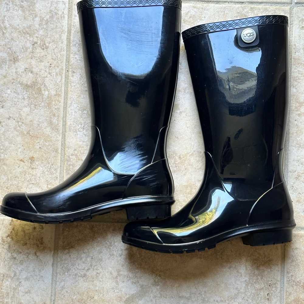 UGG Shaye Rain Tall Boots Waterproof Gloss Black … - image 4