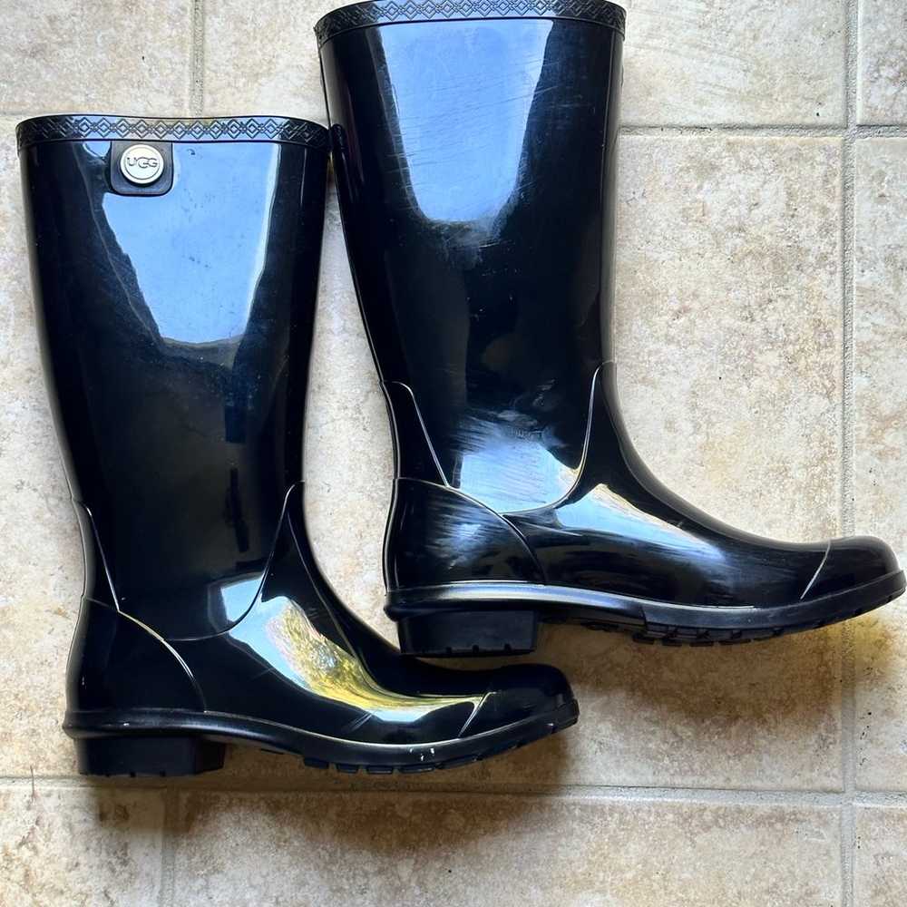 UGG Shaye Rain Tall Boots Waterproof Gloss Black … - image 5