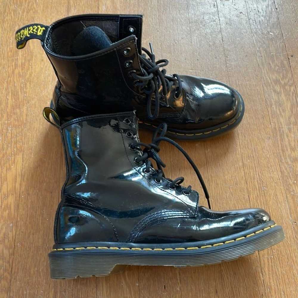 Dr. Martens 1460 W Patent Leather Boots Black Siz… - image 1