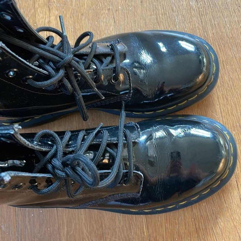 Dr. Martens 1460 W Patent Leather Boots Black Siz… - image 2