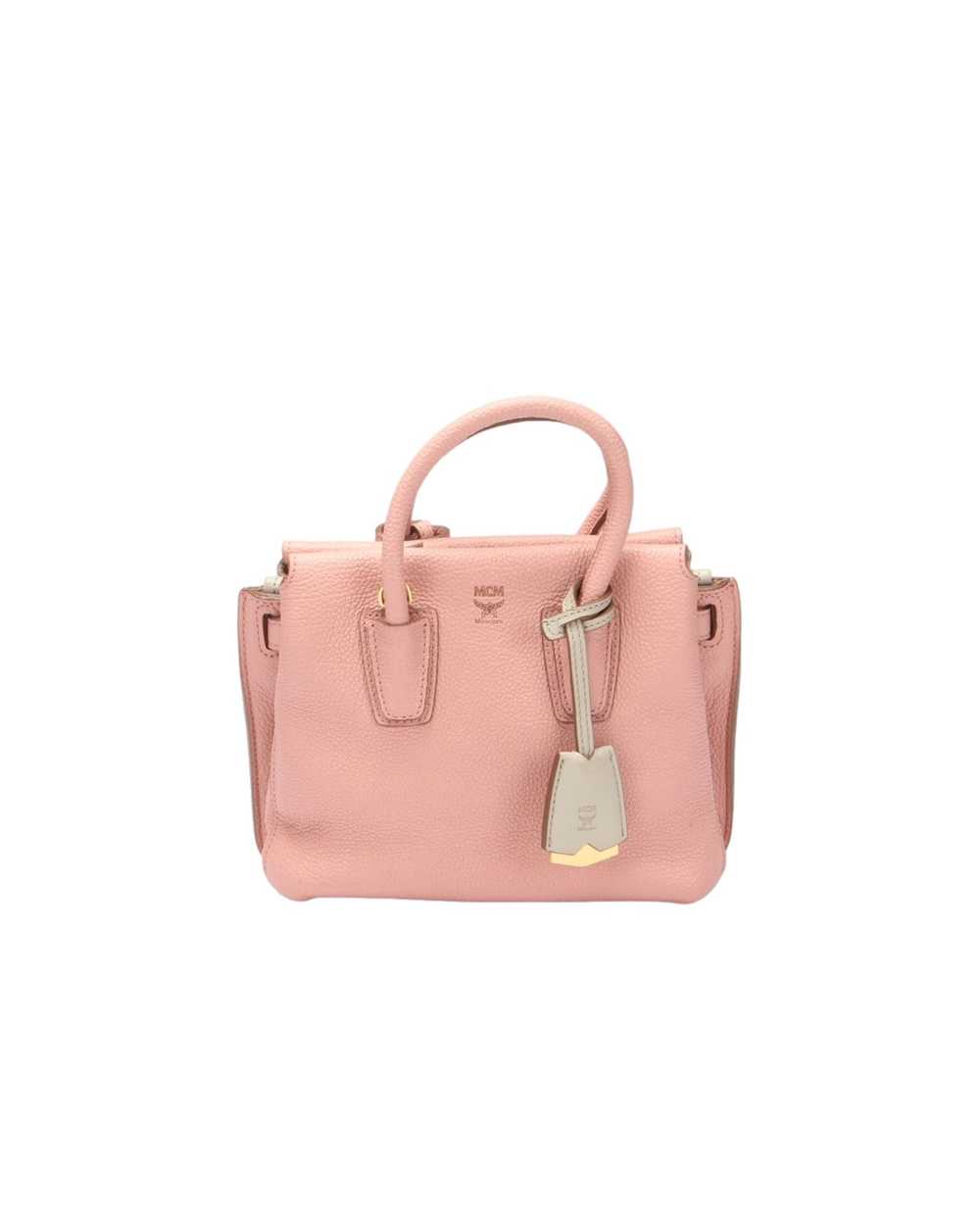 MCM Lightly Worn Pink Mini Tote Bag - image 3