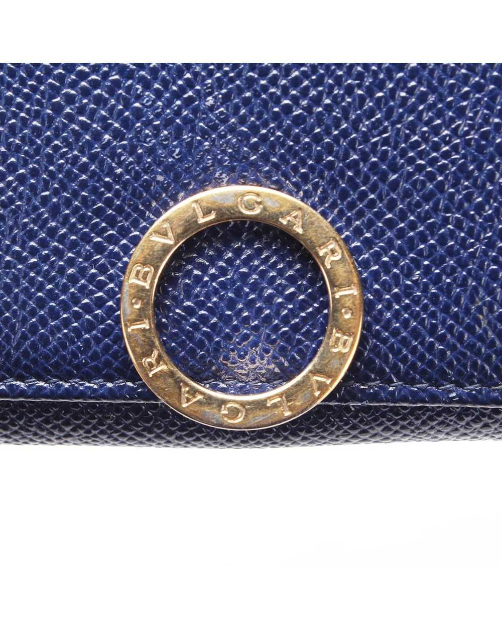 Bvlgari Blue Leather Bifold Wallet Lightly Worn &… - image 10