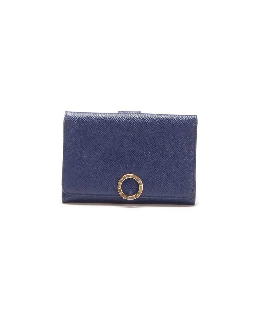 Bvlgari Blue Leather Bifold Wallet Lightly Worn &… - image 1