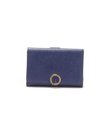 Bvlgari Blue Leather Bifold Wallet Lightly Worn & 