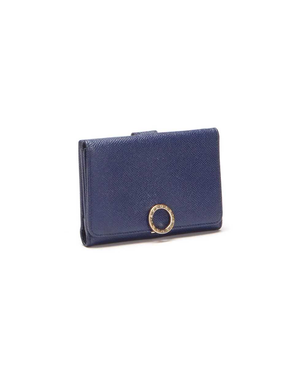 Bvlgari Blue Leather Bifold Wallet Lightly Worn &… - image 2