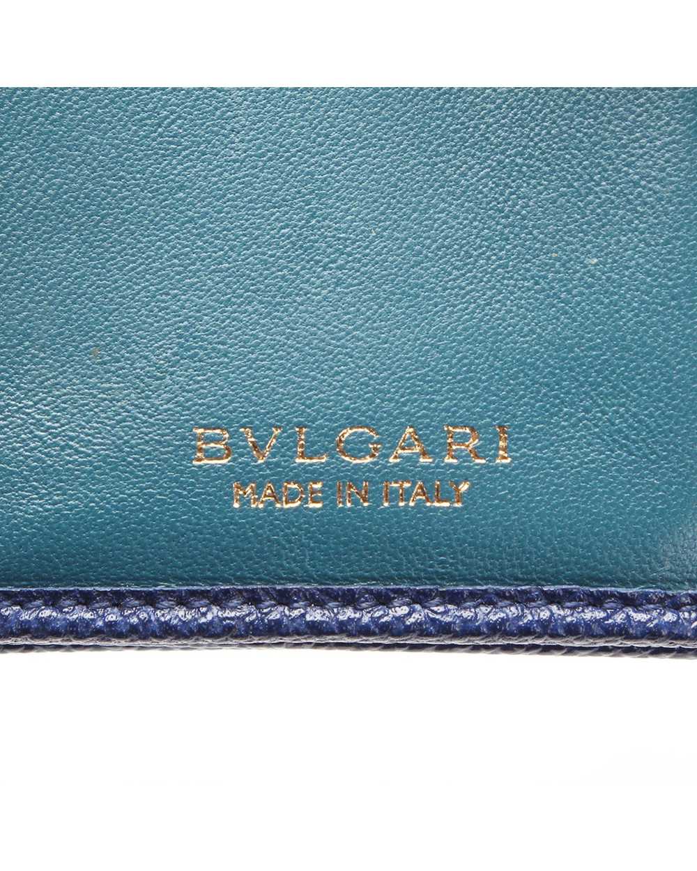 Bvlgari Blue Leather Bifold Wallet Lightly Worn &… - image 5