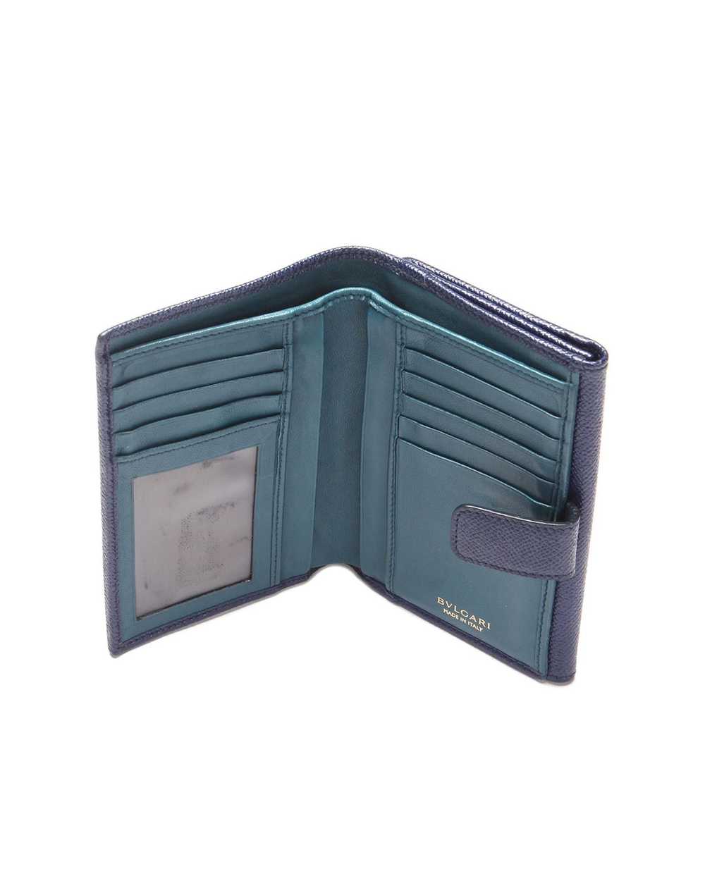 Bvlgari Blue Leather Bifold Wallet Lightly Worn &… - image 7