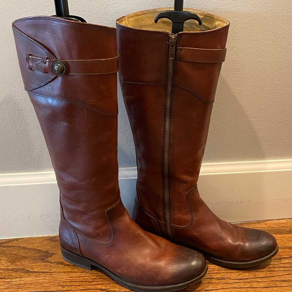 Size 7 Frye Brown Leather Riding Boots - image 1