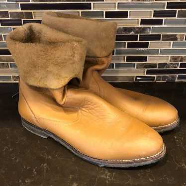 TRASK camel pure leather lined boots