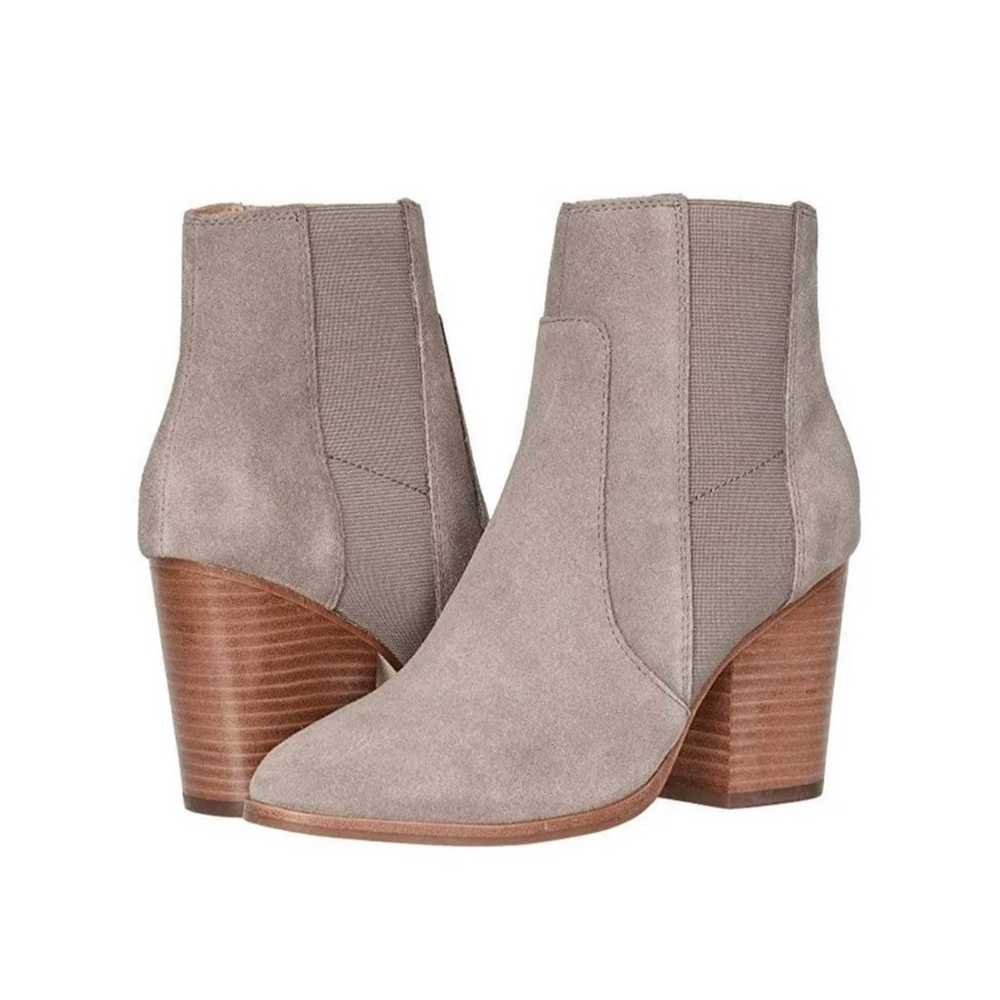 Women’s Soludos Taupe Leather Cowhide Heel Bootie… - image 2
