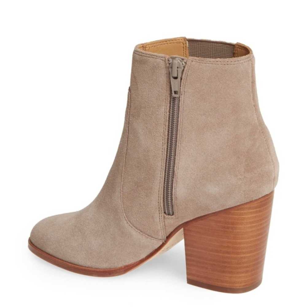 Women’s Soludos Taupe Leather Cowhide Heel Bootie… - image 3