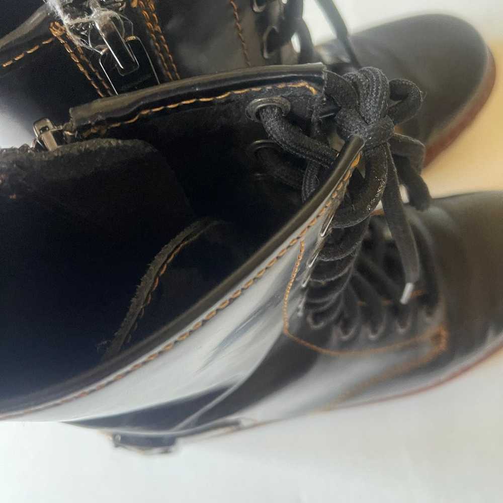 COACH Women's Black Moto Hiker Leather Boots Sz 5… - image 4