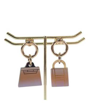 Hermes Gold Amulette Maroquinier Earrings - 3.2 in