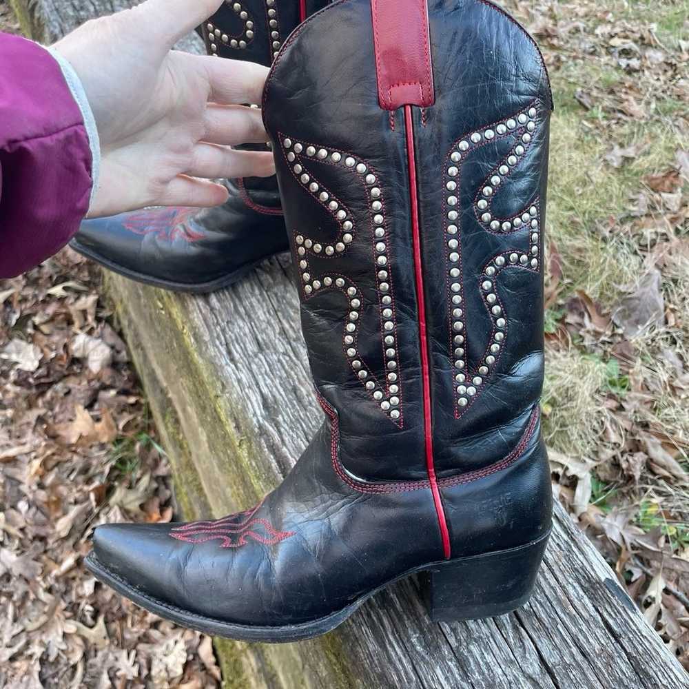Frye Studded Cowboy Boots Size 9 - image 1