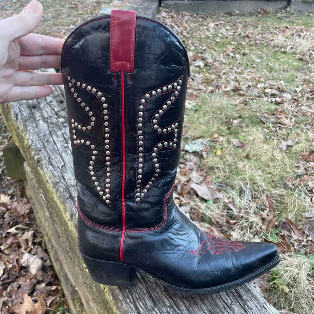 Frye Studded Cowboy Boots Size 9 - image 2