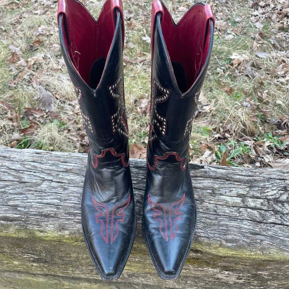 Frye Studded Cowboy Boots Size 9 - image 3