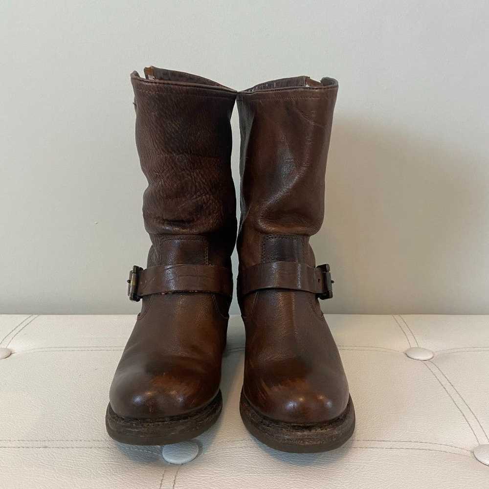 Frye Brown Midi Height Ankle Boots Size 6.5 - image 1