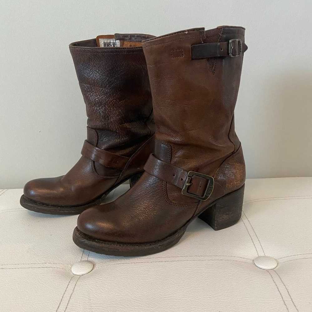 Frye Brown Midi Height Ankle Boots Size 6.5 - image 3