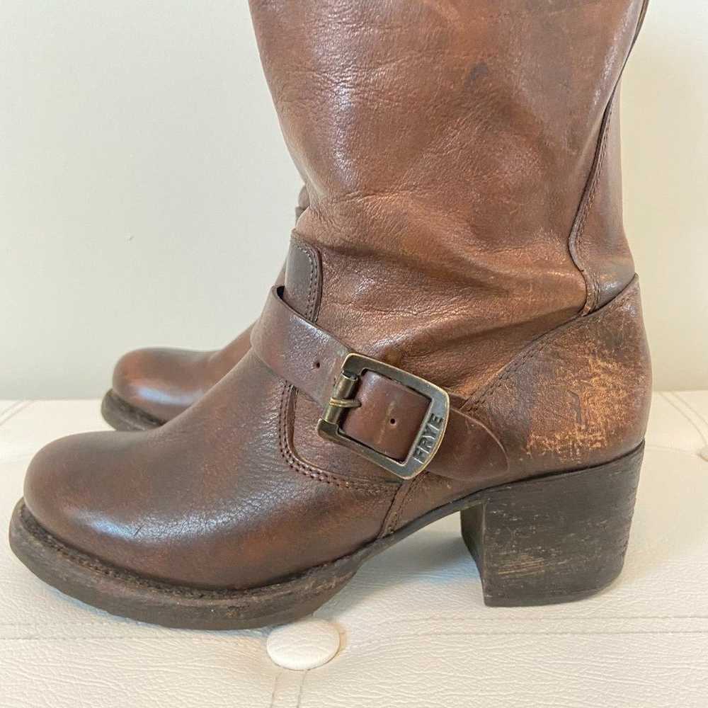 Frye Brown Midi Height Ankle Boots Size 6.5 - image 4