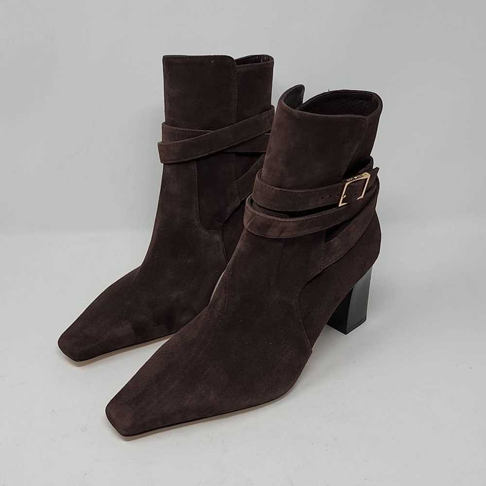 Good American Bombshell Ankle Strap Suede Booties… - image 1