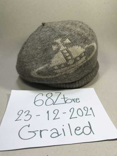 帽子 Vivienne Westwood 90s Orb Check Beret Vivienne Westwood Orb Beret Hat Beige Logo Cap Size S - M