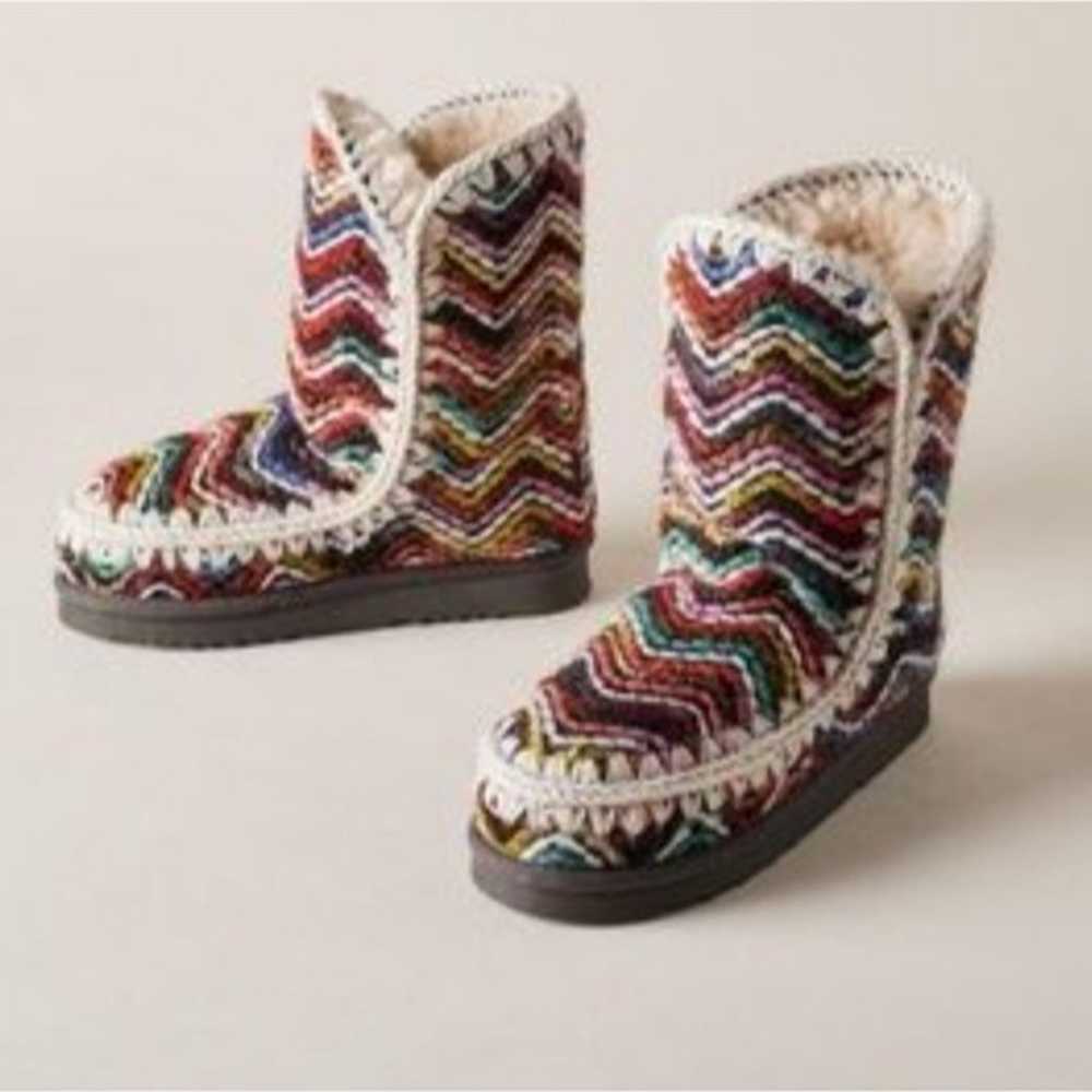 MOU Womens Eskimo Multi wool boots shoes sz 7 - image 1