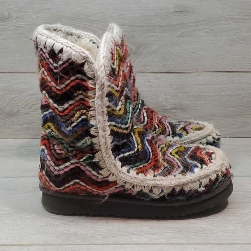 MOU Womens Eskimo Multi wool boots shoes sz 7 - image 3