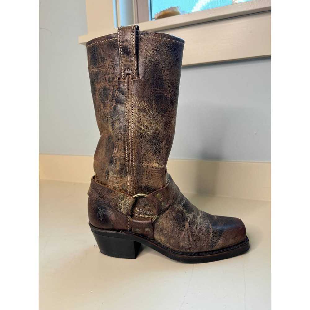 Women's FRYE Harness 12R Brown Distressed Leather… - image 5