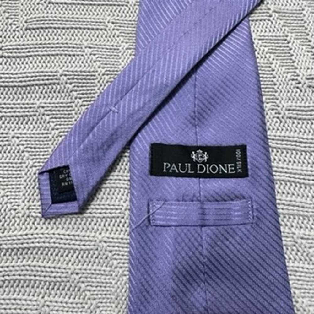 UNMARKED Paul Dione purple montone striped silk t… - image 3