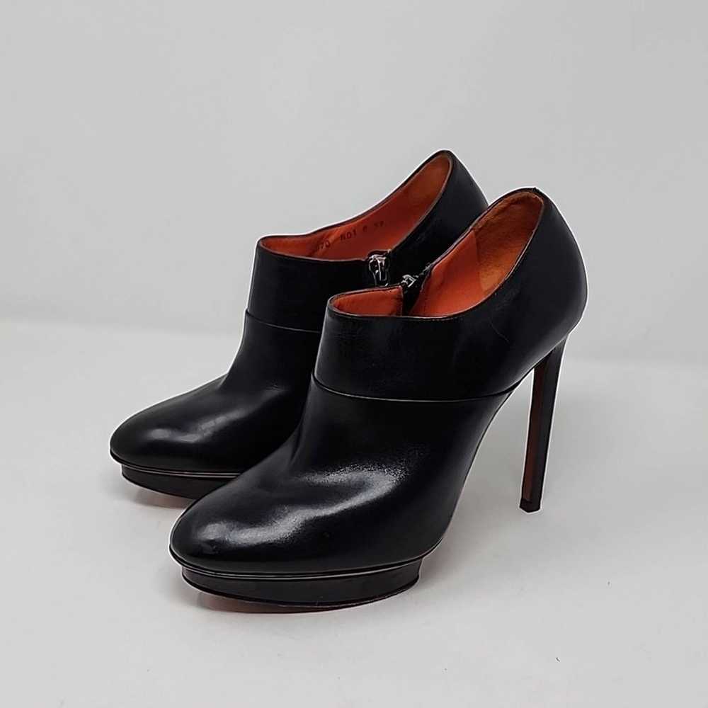 Santoni Rose Collection Black Leather Zip Size An… - image 1