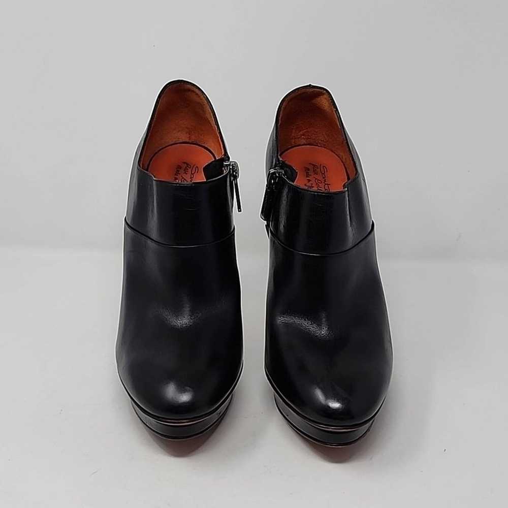 Santoni Rose Collection Black Leather Zip Size An… - image 2