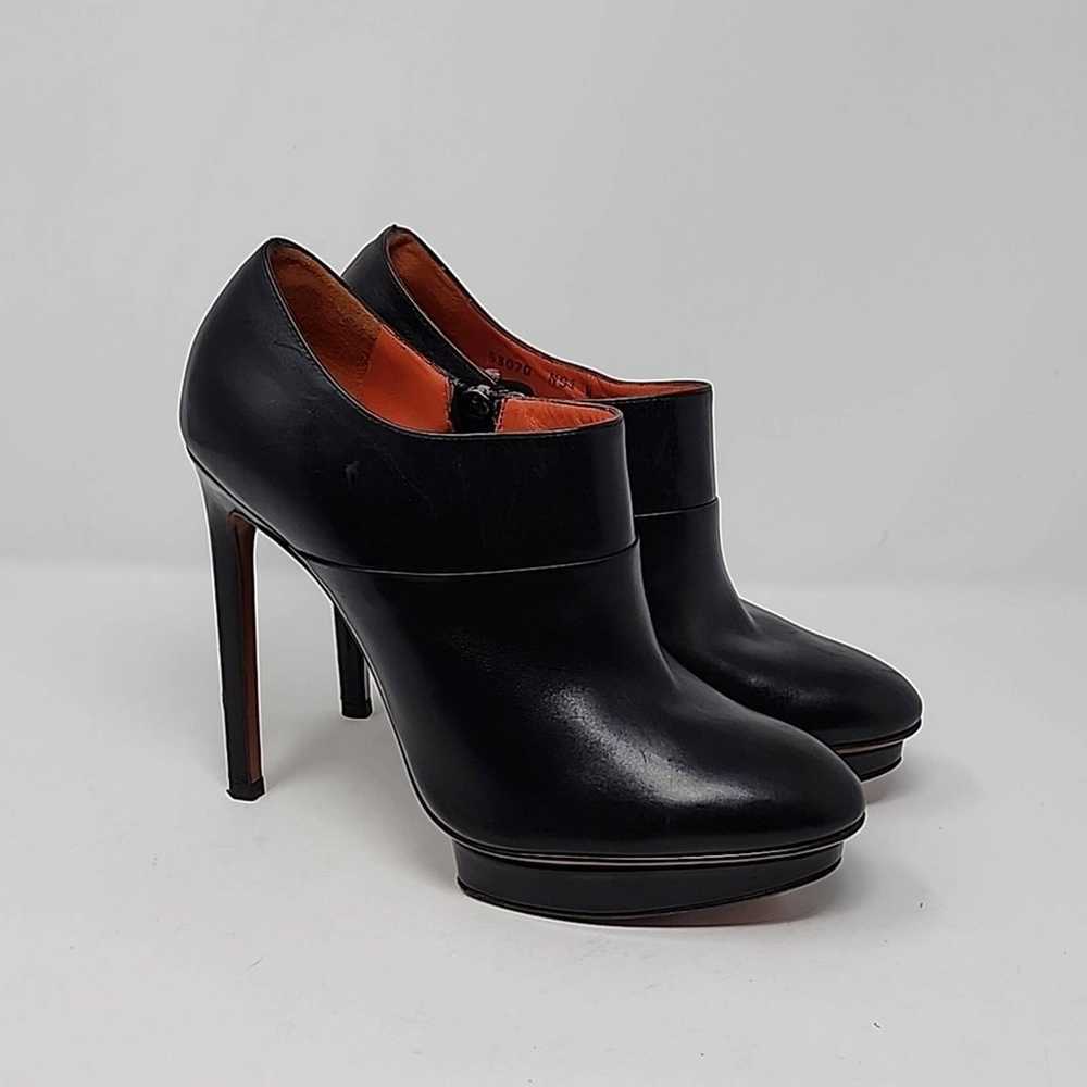 Santoni Rose Collection Black Leather Zip Size An… - image 3