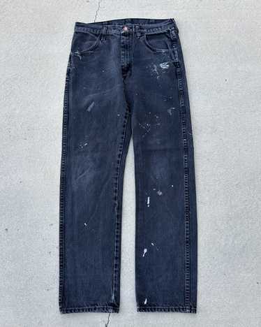 Vintage Paint Splatter Faded Black Jeans