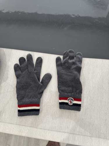 Moncler Grey glove with blue red and white